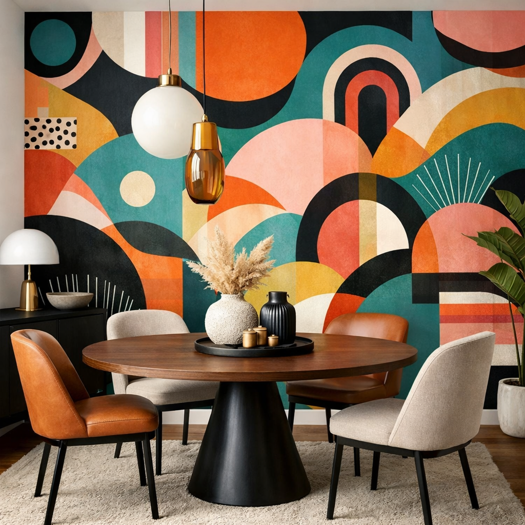 Plant World accent wall wallpaper installation in Cincinnati